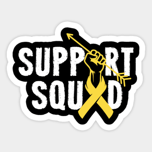 Support Squad Bone Cancer Awareness yellow Ribbon Sticker